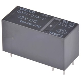 Omron Power Relay PCB Mount SPST 12V DC Coil 16A Switching Current G5RL-U1A-E DC12
