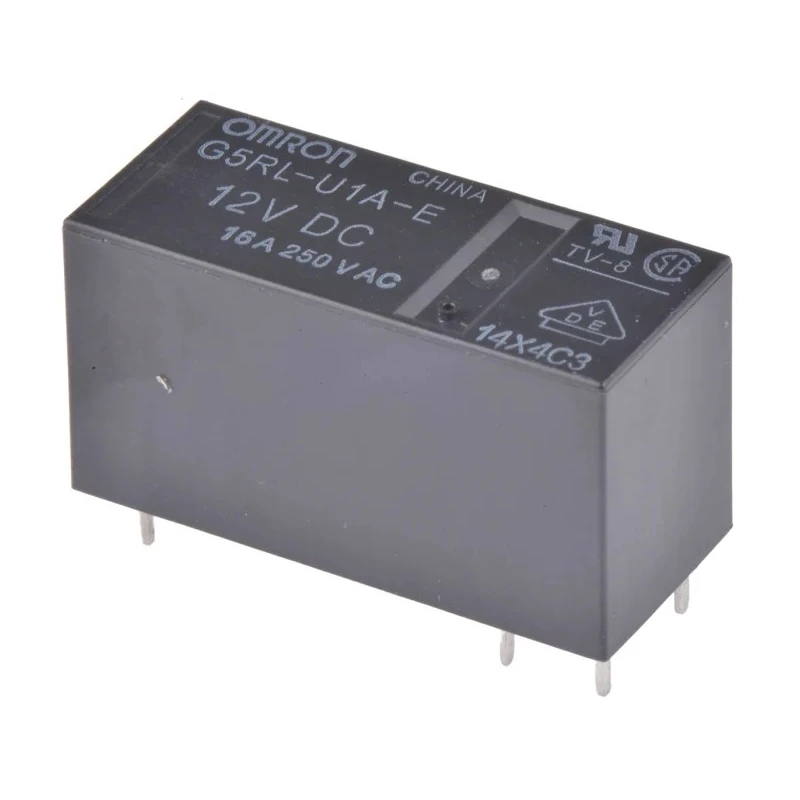Omron Power Relay PCB Mount SPST 12V DC Coil 16A Switching Current G5RL-U1A-E DC12
