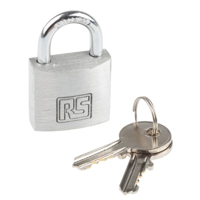 RS PRO Key Aluminium Safety Padlock, 5 mm Shackle Diameter, 27 mm Body Width 827-4417