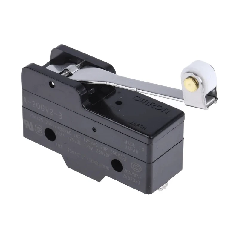 Omron A Series Hinge Roller Lever Limit Switch, SPDT, 20A, 500V AC, IP00, Panel Mount A-20GV2-B