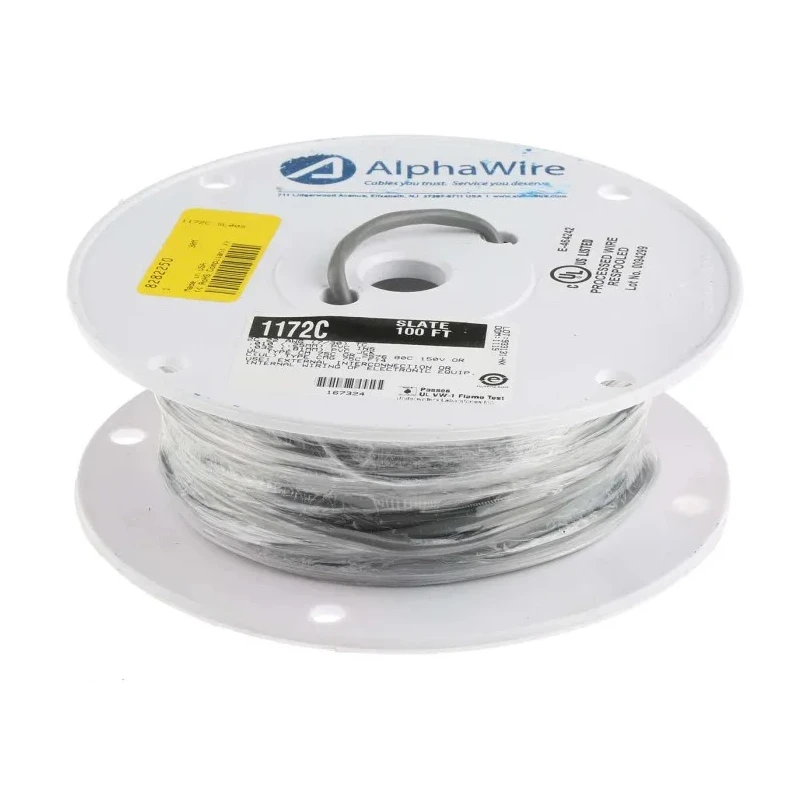 Alpha Wire Alpha Essentials Communication & Control Control Cable, 2 Cores, 0.35mm² 22 AWG, Unscreened, 30m, Grey 1172C SL005