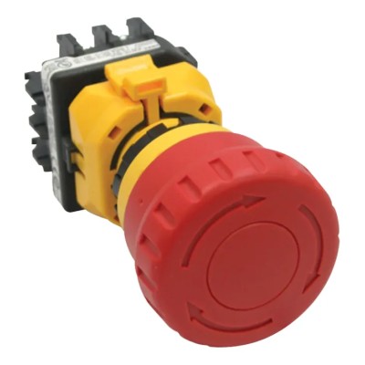 Idec XW Series Twist Release Emergency Stop Push Button, Panel Mount, 22 mm Cutout, 1 NO/3 NC, IP65 XW1E-BV413M-R