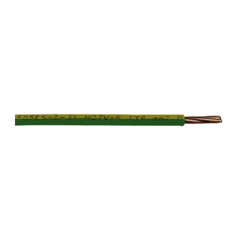 RS PRO H07V-R Series Yellow Green 16 mm² Hook Up Wire 6 AWG 7x1.69 mm Strands 100 m Polyvinyl 836-0956