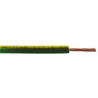 RS PRO 6491B Series Yellow, Green 4 mm² Hook Up Wire 12 AWG 7/0.85 mm Copper Conductor, 100 m Length, Cross Linked 836-1013