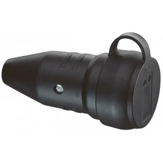 ABL Sursum 16A 250V Rubber Black Germany Mains Socket Type F Cable Mount Screw Termination 1199290