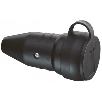 ABL Sursum 16A 250V Rubber Black Germany Mains Socket Type F Cable Mount Screw Termination 1199290