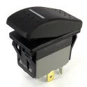 RS PRO Illuminated SPDT Momentary Rocker Switch Panel Mount 21.1 x 37 mm 30V DC IP67 174-8353