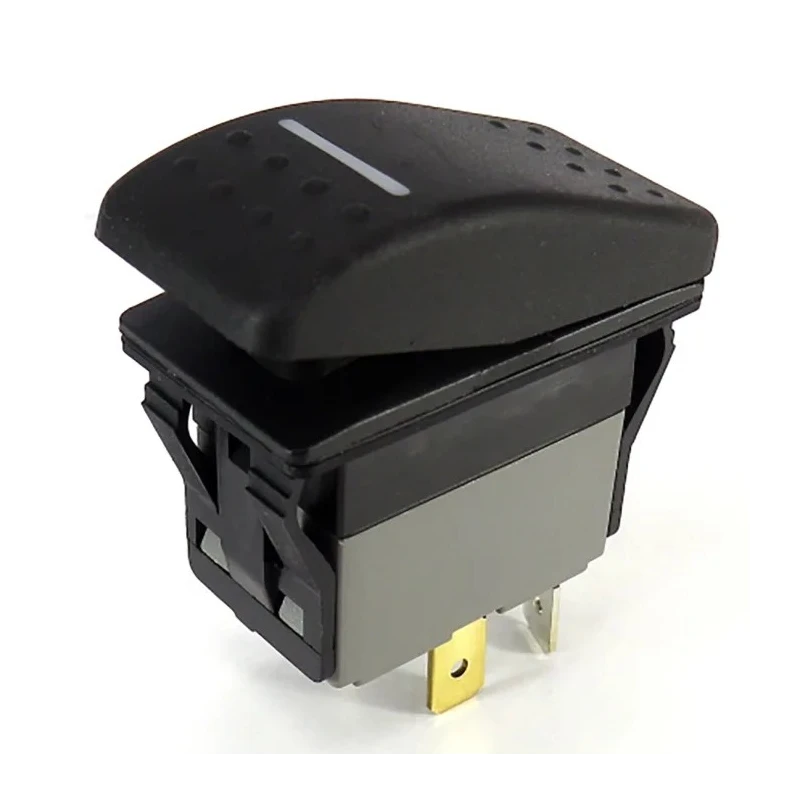 RS PRO Illuminated SPDT Momentary Rocker Switch Panel Mount 21.1 x 37 mm 30V DC IP67 174-8353