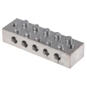 RS PRO 5-Way CE BS EN 60998 Earth Block, 16AWG Wire, Screw Termination, Brass Housing 867-1004