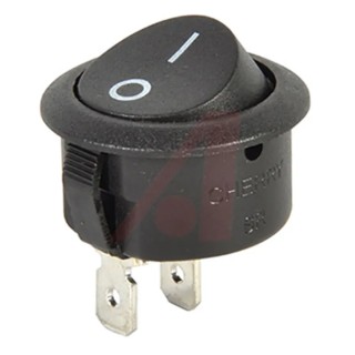 ZF SPST On-Off Rocker Switch Panel, 20A Contact Current, 28V DC, Black Actuator SRJ22A3FBBNN