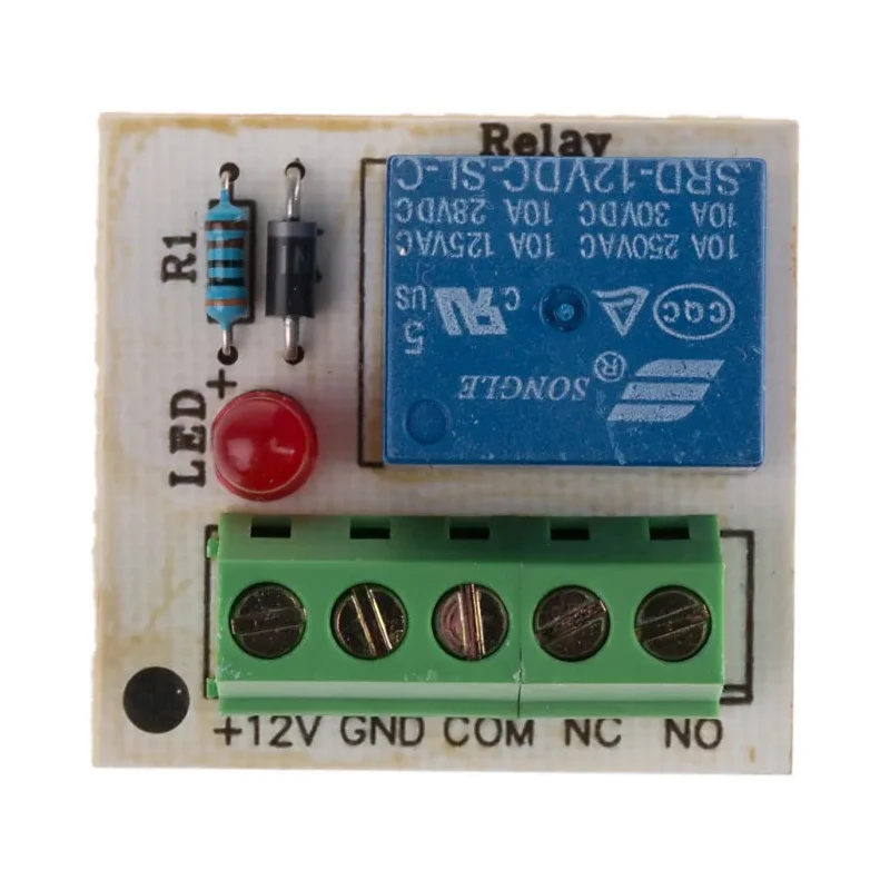 RS PRO Output Relay Access Control Relay 12 V DC 5 A/25 VAC 10 A/125 VAC 35x35x20 mm 870-0708