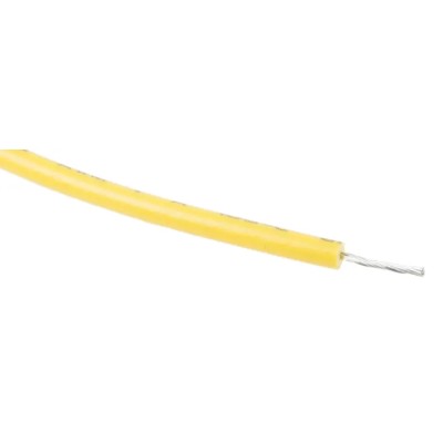 RS PRO Yellow 0.2 mm² Hook Up Wire 24 AWG Stranded Tinned Copper 100 m Polyethylene Jacket 872-4379