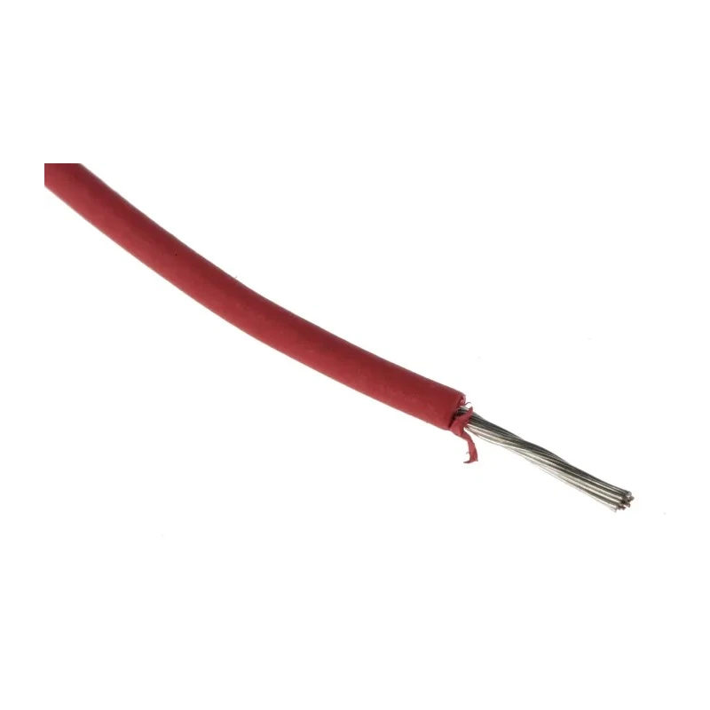 RS PRO Red 0.33 mm² 22 AWG Hook Up Wire 17/0.16 mm Stranded Tinned Copper Conductor, 100 m, Polyethylene Sheath 873-8974