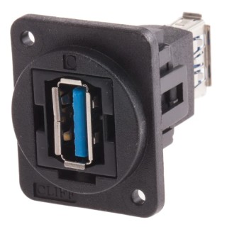 RS PRO Straight Panel Female 1 Port USB Type A to A USB Connector USB 3.0 874-1235