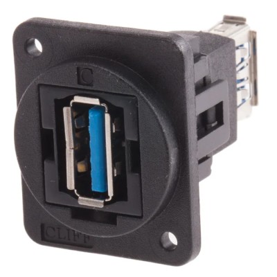 RS PRO Straight Panel Female 1 Port USB Type A to A USB Connector USB 3.0 874-1235