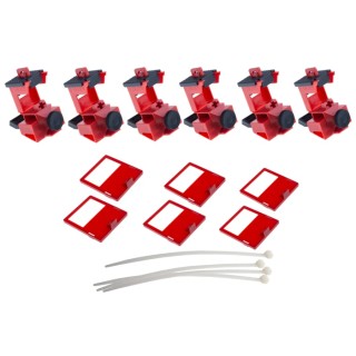 Brady Red 1-Lock Lockout Polypropylene Fibreglass Reinforced Nylon TAGLOCK 480/600V CLAMP-ON BRKR LO PK6
