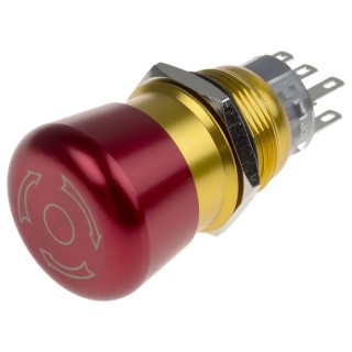 RS PRO Emergency Stop Push Button Panel Mount 19.2 mm Cutout DPDT IP65 877-1968