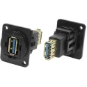 RS PRO USB Connector Straight Panel Mount Female/Female 2 Port USB Type A to A USB 3.0 175-0149