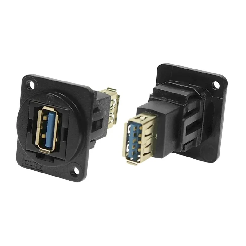 RS PRO USB Connector Straight Panel Mount Female/Female 2 Port USB Type A to A USB 3.0 175-0149