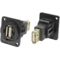 RS PRO USB 2.0 Straight Panel Female/Female 2 Port Type USB Type A to A Connector 30V 1.5A 175-0147