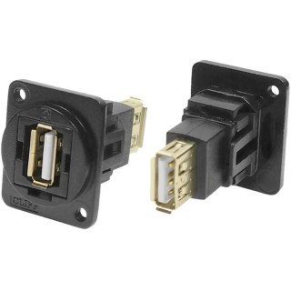 RS PRO USB 2.0 Straight Panel Female/Female 2 Port Type USB Type A to A Connector 30V 1.5A 175-0147
