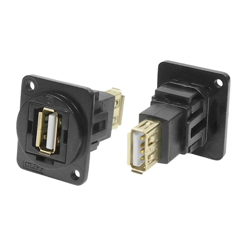 RS PRO USB 2.0 Straight Panel Female/Female 2 Port Type USB Type A to A Connector 30V 1.5A 175-0147