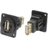 RS PRO USB 2.0 Straight Panel Female/Female 2 Port Type USB Type A to A Connector 30V 1.5A 175-0147