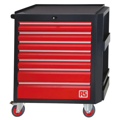 RS PRO 7 Drawer Wheeled Roller Cabinet Steel, 890mm x 450mm x 975mm, 72.5kg 833-5903