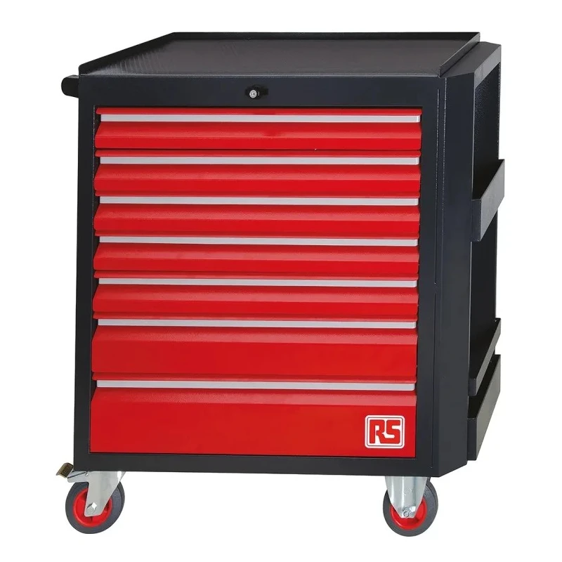 RS PRO 7 Drawer Wheeled Roller Cabinet Steel, 890mm x 450mm x 975mm, 72.5kg 833-5903