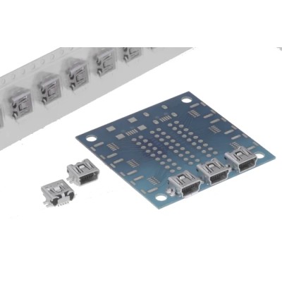Hirose Right Angle Surface Mount Female USB Connector Mini USB Type B USB 2.0 UX60SC-MB-5ST(80)