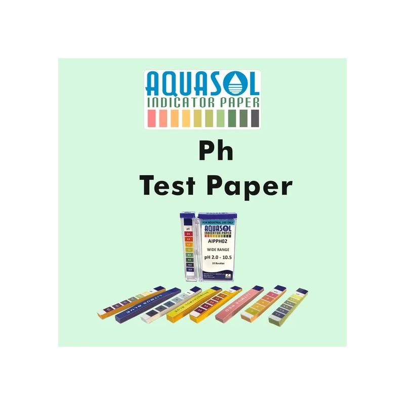 Aquasol PH Test Paper PH 1.0 - 14.0 (10 Booklets of 20 Leaf Each in Kangaroo Pack) AIPPH01