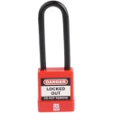 RS PRO Red Safety Lockout Padlock with ABS, Steel, Polyvinyl Chloride Materials, 6 mm Shackle Diameter 175-1183