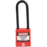 RS PRO Red Safety Lockout Padlock with ABS, Steel, Polyvinyl Chloride Materials, 6 mm Shackle Diameter 175-1183