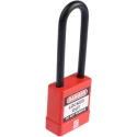 RS PRO Red Safety Lockout Padlock with ABS, Steel, Polyvinyl Chloride Materials, 6 mm Shackle Diameter 175-1183