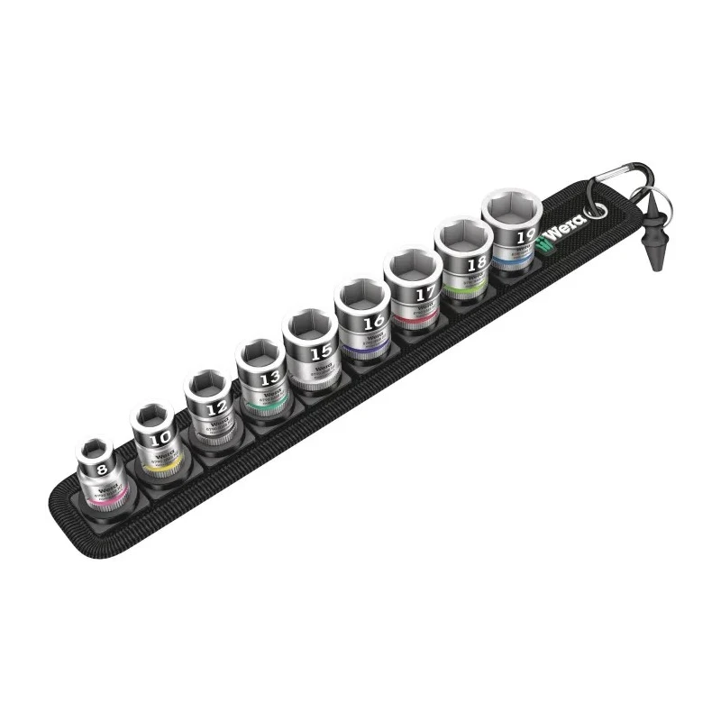 Wera 10-Piece 3/8 in Zyklop Socket Set with Holding Function, Square Drive 05003970001