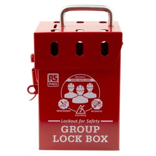 RS PRO 6 Padlock Lockout Station 110mm Width 155mm Height Red 882-5933