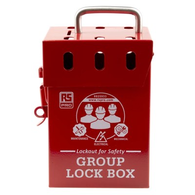 RS PRO 6 Padlock Lockout Station 110mm Width 155mm Height Red 882-5933