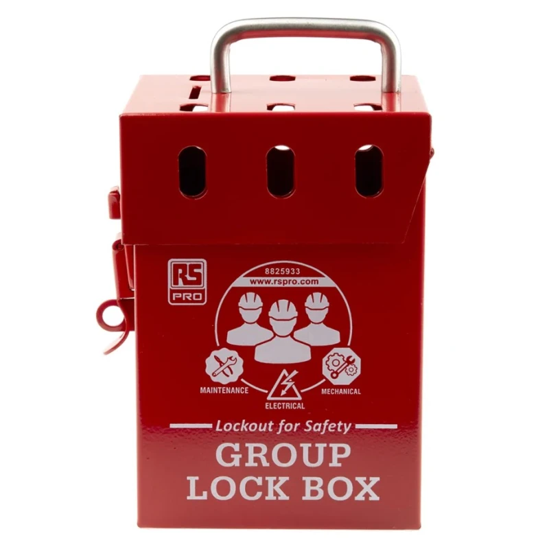 RS PRO 6 Padlock Lockout Station 110mm Width 155mm Height Red 882-5933