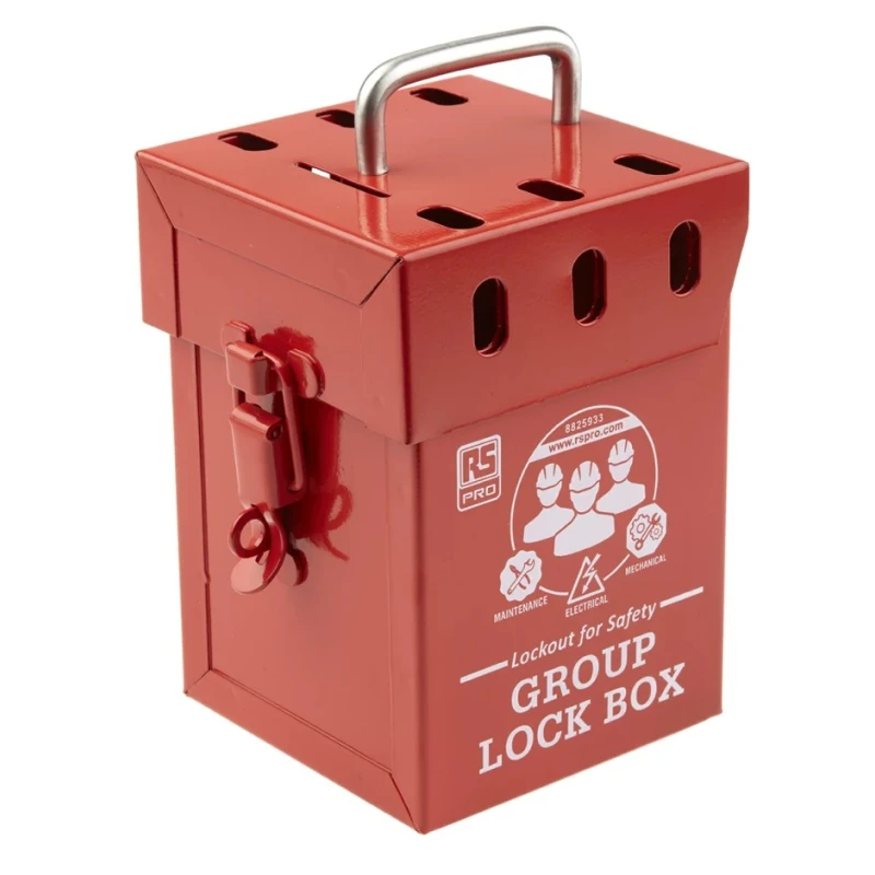 RS PRO 6 Padlock Lockout Station 110mm Width 155mm Height Red 882-5933