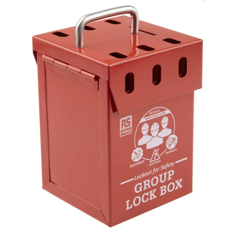 RS PRO 6 Padlock Lockout Station 110mm Width 155mm Height Red 882-5933