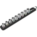Wera 9-Piece 3/8 in Bit Socket Set with Twist to Unlock Mechanism, Colour Coded Sockets 05003973001