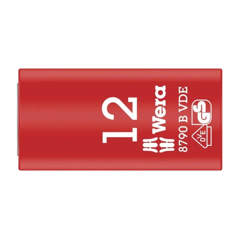 Wera 3/8 in Drive 12 mm 6 Point Hex VDE 1000V Approved Insulated Socket 46mm Overall Length 05003697001