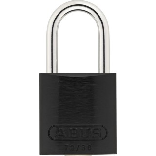 ABUS Key Steel Aluminium Safety Padlock Weatherproof 4.4 mm Shackle 31.8 mm Body 01805 72/30 Black