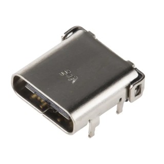 RS PRO Right Angle PCB Female 1 Port USB Type C Connector USB 2.0 20V 5A Solder Termination 895-0556