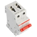 ABB 2-Pole DIN Rail Isolator Switch SD202/32, IP20 IP40 Rated, 32A Current, 125V DC 440V AC, Screw 2CDD282101R0032 SD202/32