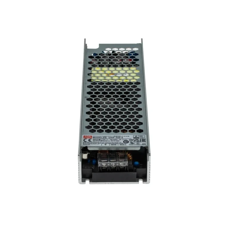 MEAN WELL 300W Single Output Switching Power Supply 5V DC, 60A, Universal Input 90-264V AC 127-370V DC, Fanless UHP-350-5