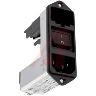 Schurter IEC Connector C14 Male 4A 125V AC, 250V AC Screw Mount with 2 Fuse Slots CD34.4101.151