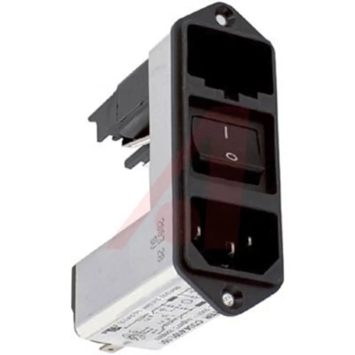 Schurter IEC Connector C14 Male 4A 125V AC, 250V AC Screw Mount with 2 Fuse Slots CD34.4101.151