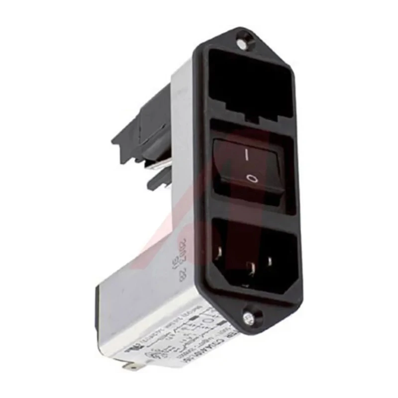 Schurter IEC Connector C14 Male 4A 125V AC, 250V AC Screw Mount with 2 Fuse Slots CD34.4101.151