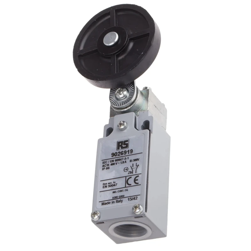 RS PRO Roller Lever Limit Switch 1 NO 1 NC Zinc Alloy Housing IP66 400V AC 10A IP66